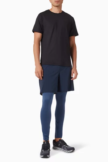 Drawstring Long Tights in Nylon-blend