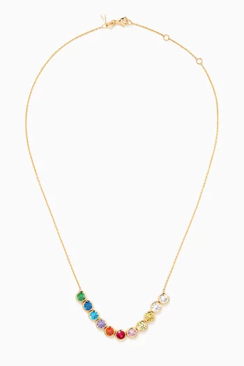 Rainbow Smile Round-cut Necklace in 18kt Gold