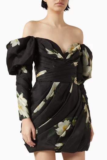 Harmony Drape Mini Dress in Silk-blend