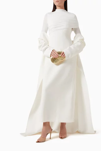 عباية بفتحة رقبة مستديرة قماش بدل تويل