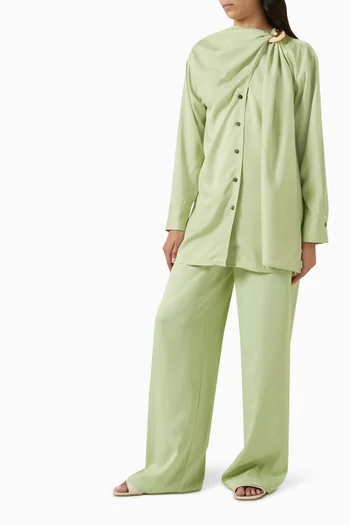 Draped Long-sleeved Shirt
