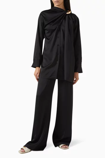 Draped Long-sleeved Shirt