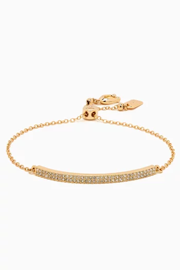 Pave Crystal Slider Bracelet in Gold-plated Brass