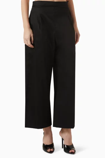 Waist-tie Cropped Pants in Cotton