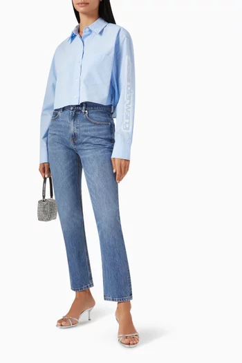 Cropped Halo Logo Shirt in Cotton