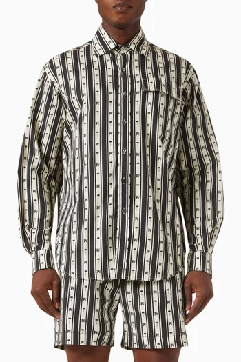 Metal Frame Striped Shirt in Cotton