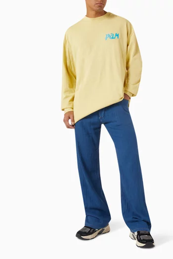Long-sleeve Palm Oasis T-shirt in Cotton