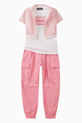 Barocco-print Crop Shirt in Cotton
