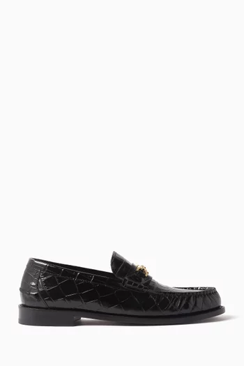Medusa 95 Loafers in Croc-embossed Leather