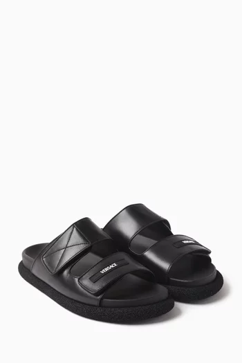 Logo Slides in Calf Leather