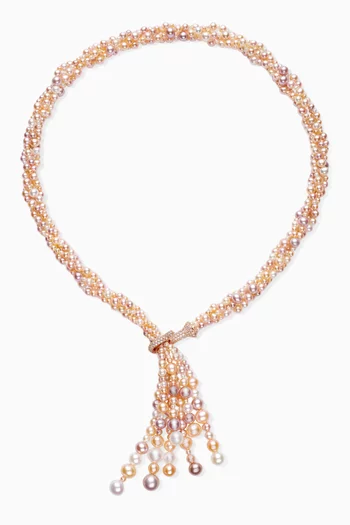 Bahar Maidar Diamond & Pearl Necklace in 18kt Rose Gold