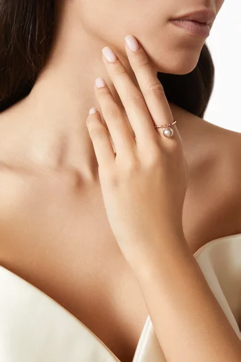 Bahar Pearls & Diamond Ring in 18kt Rose Gold