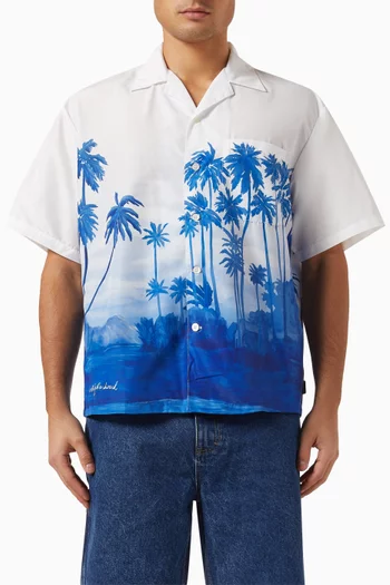 Palm Tree-print Hawaiian Shirt