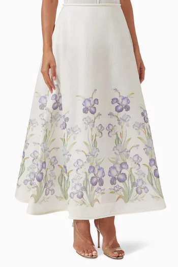 Natura Flare Skirt in Linen-blend