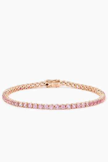 Sapphire Tennis Bracelet in 18kt Rose Gold