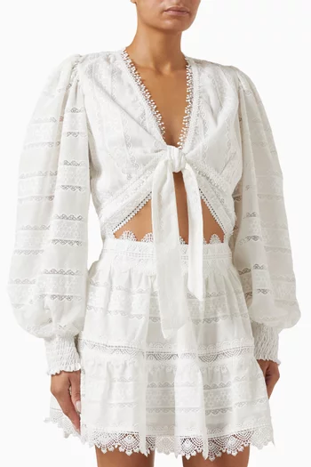 Zima Wrap Top in Cotton-blend