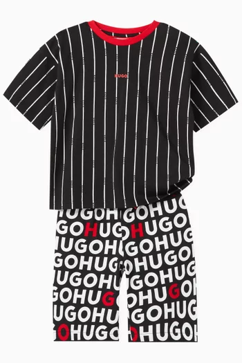 Monogram-print Bermuda Shorts in Jersey