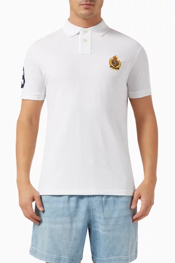 Triple Pony-embroidered Polo Shirt in Cotton