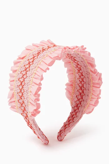 Pia Smocked Hairband in Cotton