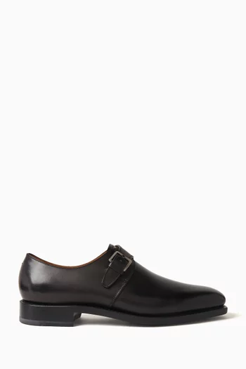 Farley Monk Strap Shoes in Calf Leather