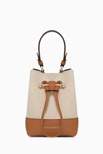Lana Osette Crossbody Bucket Bag in Canvas & Leather