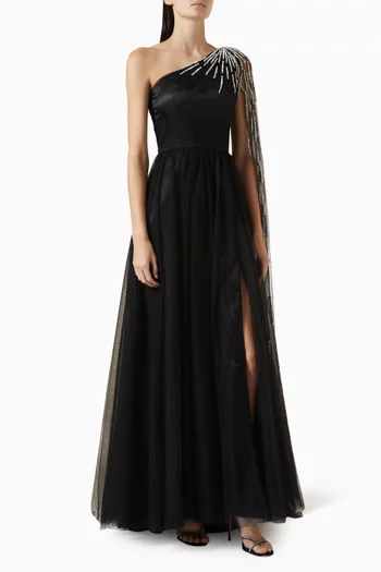 Crystal-embellished Gown in Tulle