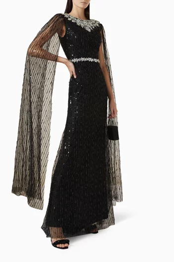 Crystal-embellished Gown in Tulle