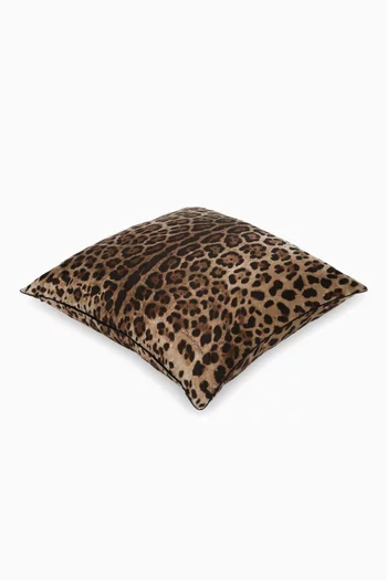Medium Leopard-print Cushion in Velvet