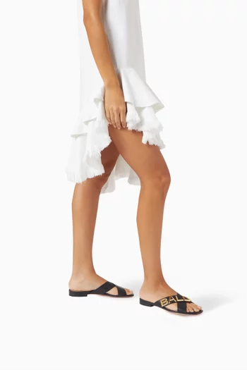 Larise Flat Sandals in Leather