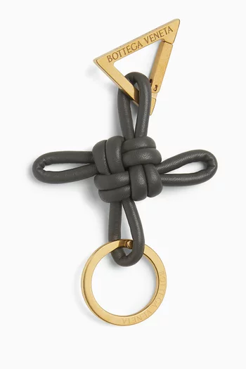 Triangle Square Knot Key Ring in Intreccio Nappa