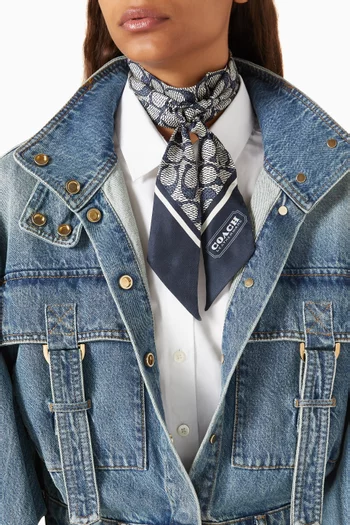 Vintage Signature Print Skinny Scarf in Silk