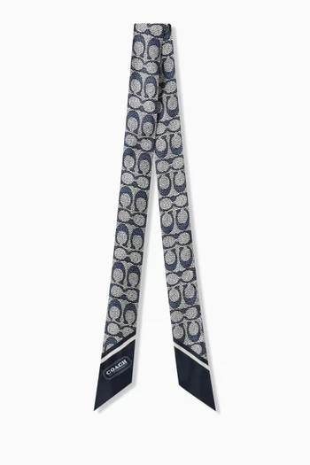 Vintage Signature Print Skinny Scarf in Silk