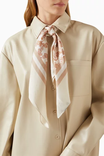 Horse & Carriage-print Square Scarf in Silk