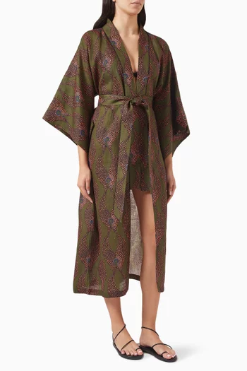 Ravello Printed Kimono in Linen