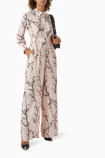 Blossom Wide-leg Pants in Crepe de Chine