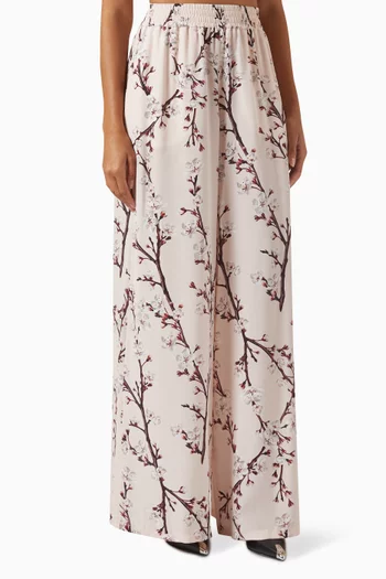Blossom Wide-leg Pants in Crepe de Chine