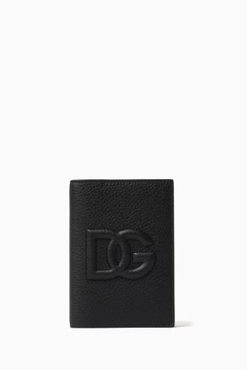 Logo-embossed Passport Holder in Leather