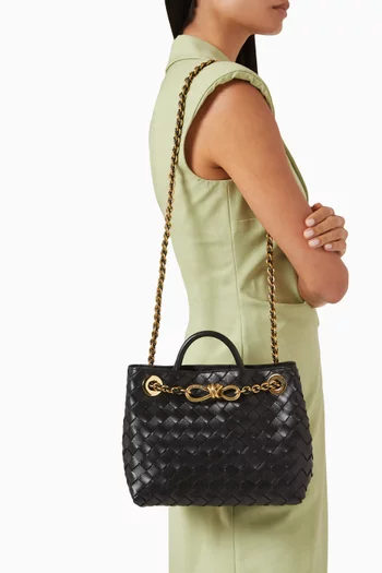 حقيبة أنديامو صغيرة بيد علوية جلد مجدول