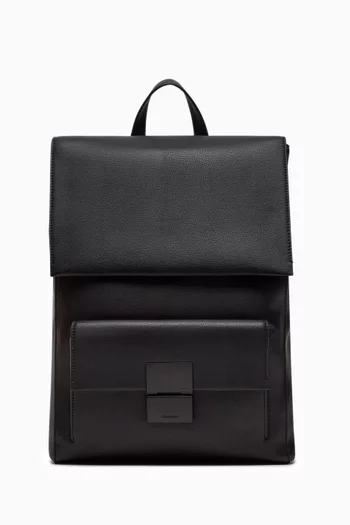 Iconic Plaque Backpack in Faux Leather