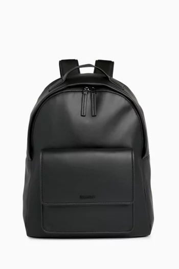 Round Backpack in Faux Leather