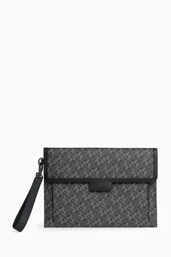 Monogram Small Flap Pouch in Faux-leather