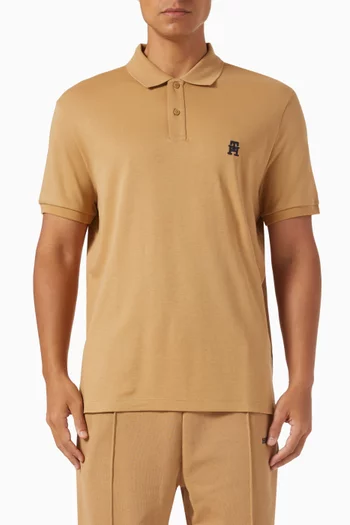 Monogram Embroidery Polo Shirts in Cotton