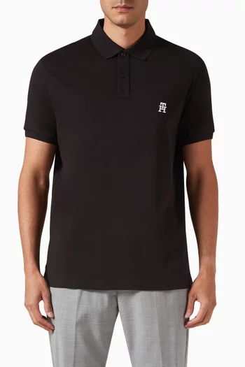Monogram Embroidery Polo Shirt in Cotton
