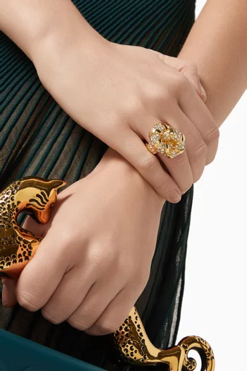 Rhinestone Mélodie Ring in Brass