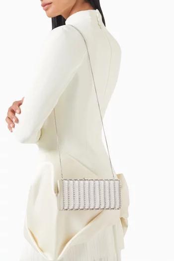 Alba Crystal-embellished Clutch in satin