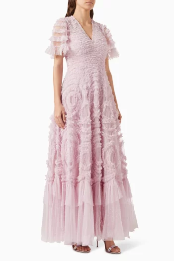 Verity Ruffled Gown in Tulle