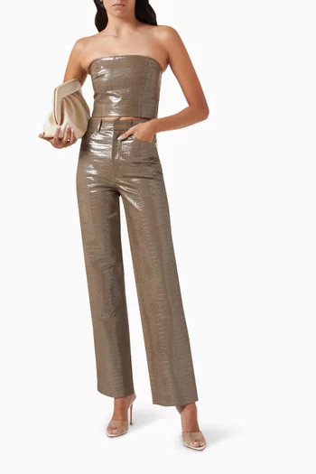 Textured Pants in Recycled Polyester