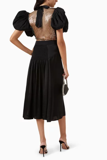 Dawnana Midi Dress in Viscose-blend