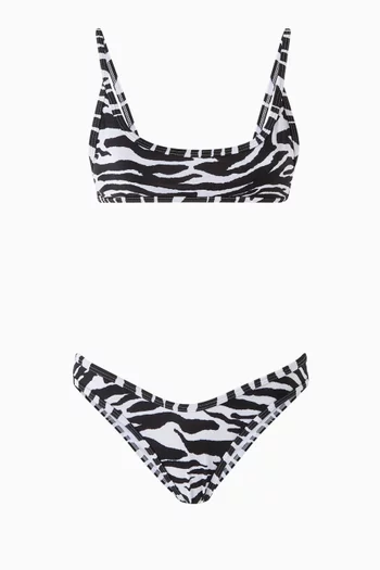 Zebra-print Bikini Set in Lycra