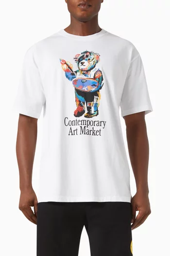 Art Market Bear T-Shirt in Cotton